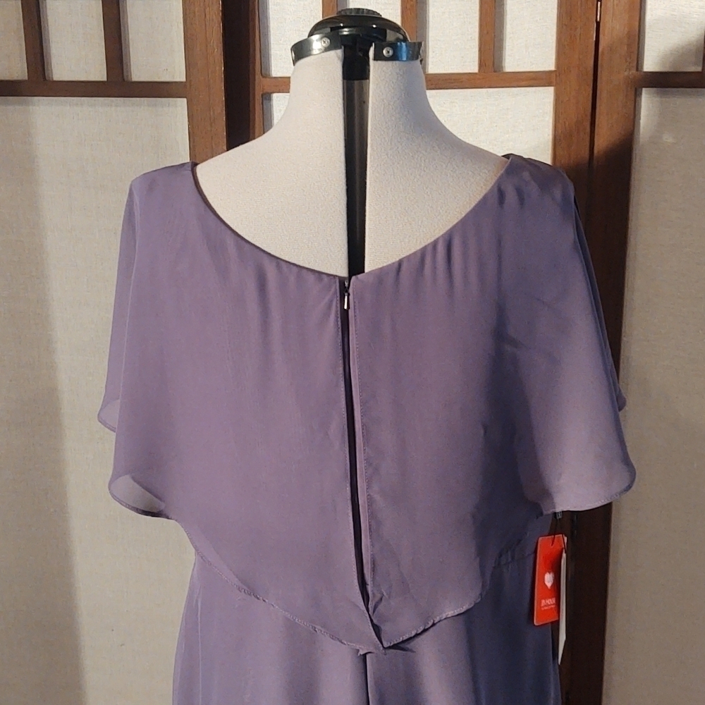 JJ's House Stormy V-neck Ruffle Knee-length Bridesmaid Dress Sz 16W NWT - Picture 6 of 11